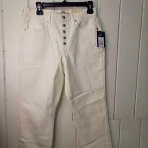 Universal Thread Jeans Women 10 High Rise Straight Crop Button Fly White